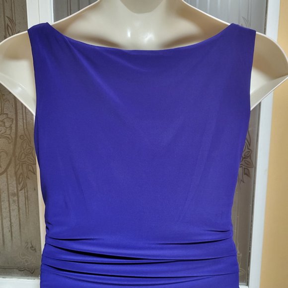 Ralph Lauren Ladies Beautiful Blue Ruched Evening Dress - Picture 6 of 8